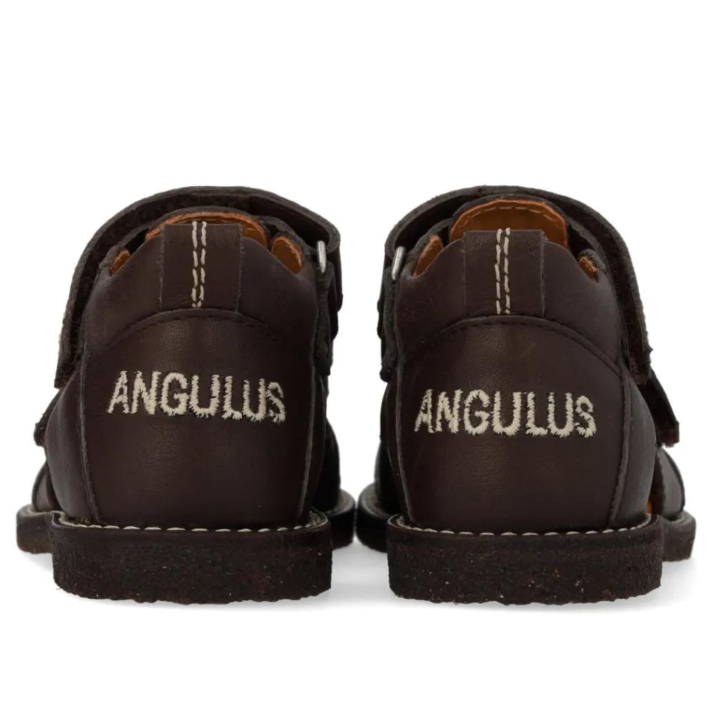 Angulus Begynder sandal med velcrolukning - Dark Brown- Sandaler Med Lukket Tå|Begyndersandaler