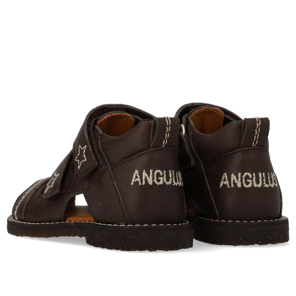 Angulus Begynder sandal med velcrolukning - Dark Brown- Sandaler Med Lukket Tå|Begyndersandaler