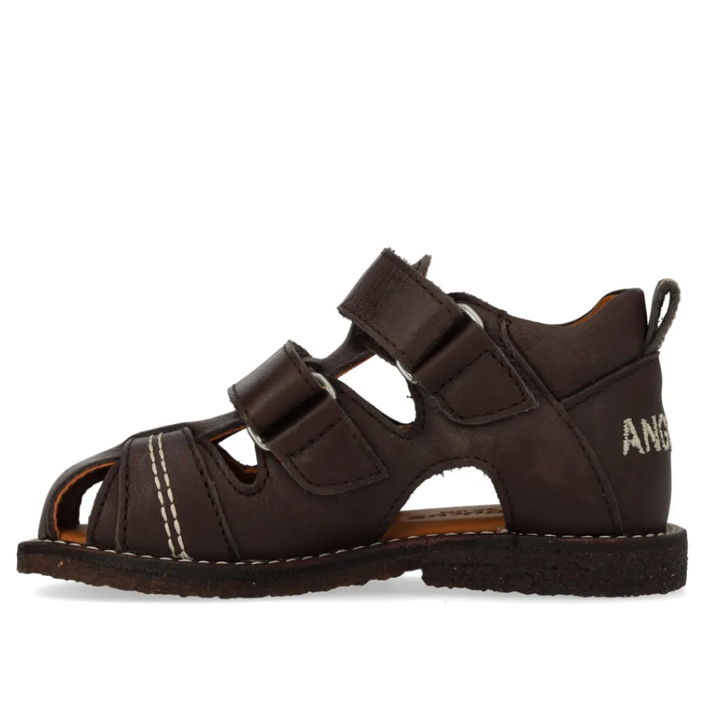Angulus Begynder sandal med velcrolukning - Dark Brown- Sandaler Med Lukket Tå|Begyndersandaler