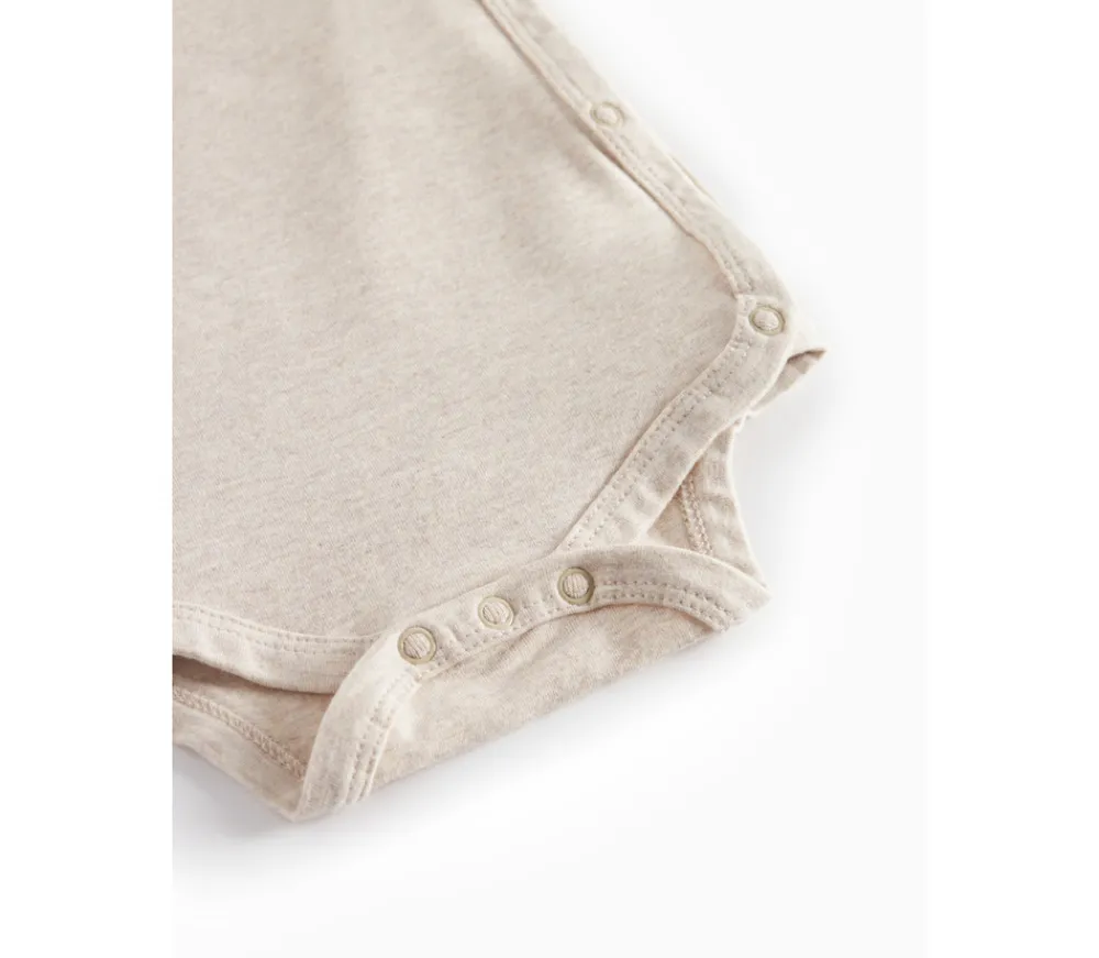 MarMar Copenhagen Belita Slå-om-body - Light beige melange- Bodystocking M. Skrålukning