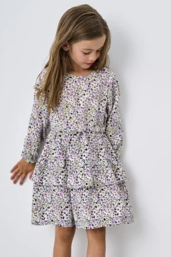 KIDS ONLY Bella ls v-neck kjole aop - CLOUDDANCE- Kjoler