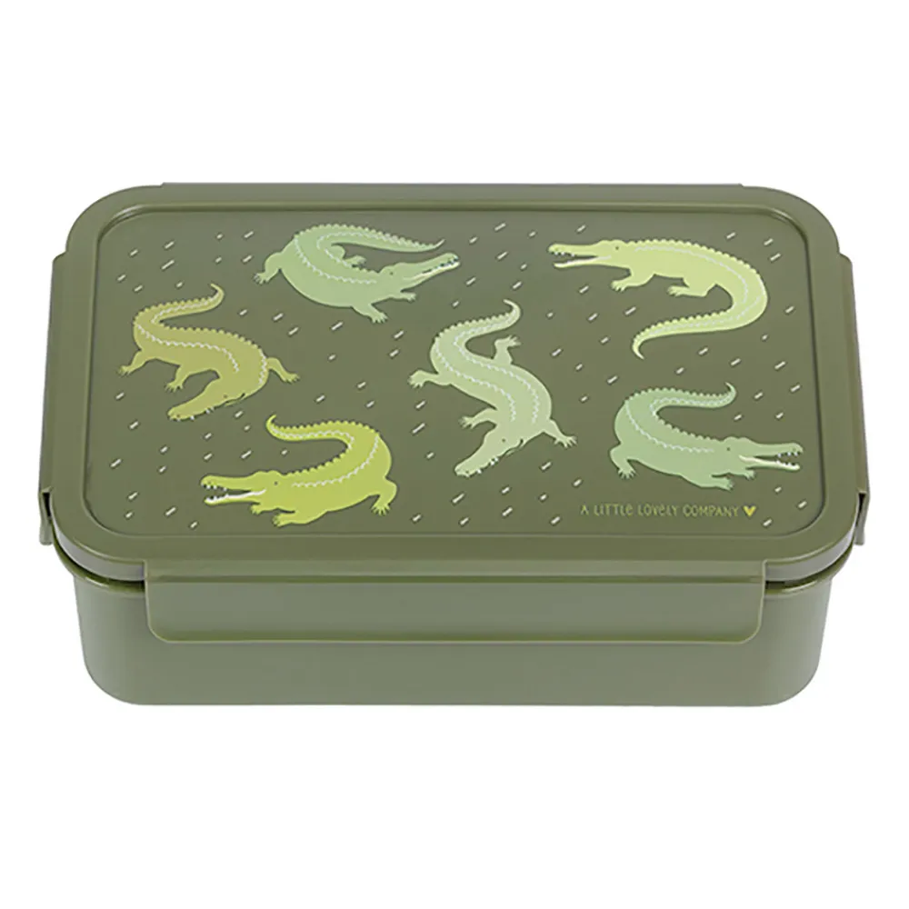 A Little Lovely Company Bento lunch box: Crocodiles- Madkasser & Drikkedunke