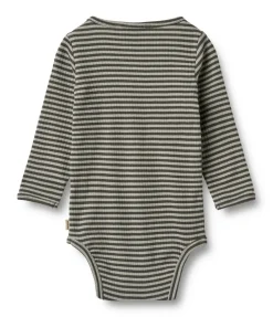 Wheat Berti Body Langærmet - Winter forest stripe- Bodystocking Langærmet