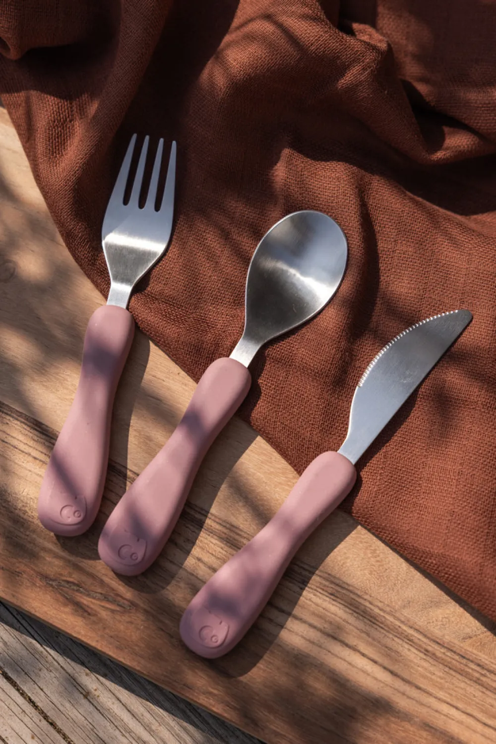 Sebra Bestik, silikone, Fanto, vintage rose- Bestik