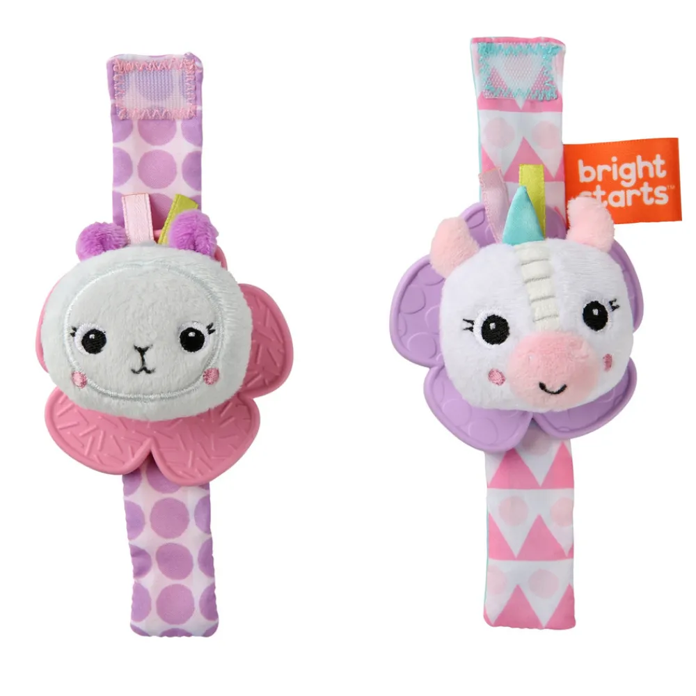 Bright Starts Bide-rangle-armbånd m, enhjørning og lama- Bideringe & Rangler