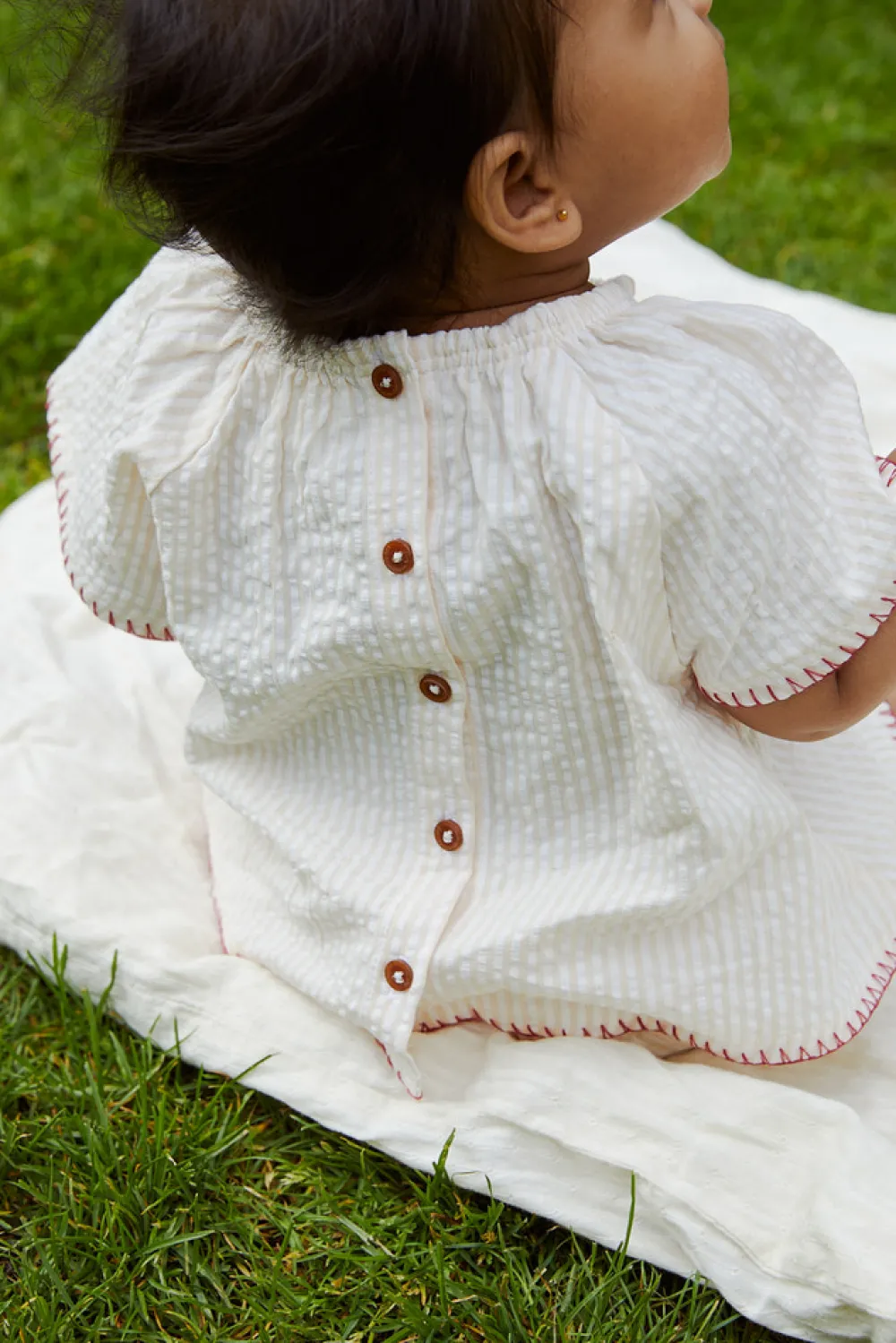 Copenhagen Colors Bæk og bølge babyset m. broderi - BERRY- Bodysæt