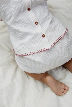 Copenhagen Colors Bæk og bølge babyset m. broderi - BERRY- Bodysæt