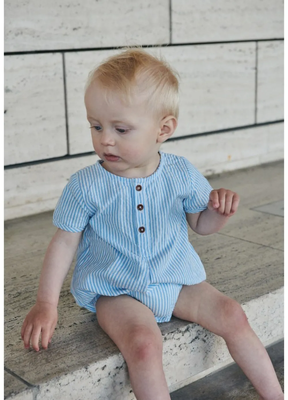 Copenhagen Colors Bæk og bølge romper - SKY BLUE- Bodystocking Kortærmet