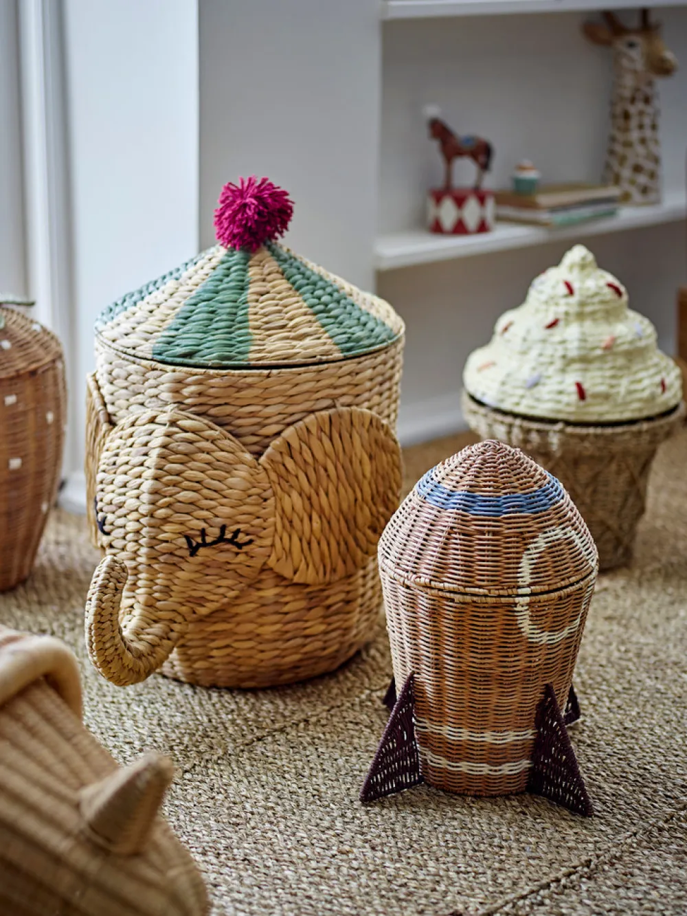 Bloomingvillemini Bobo Kurv m/låg, Natur, Vandhyacint-Børn Kurve