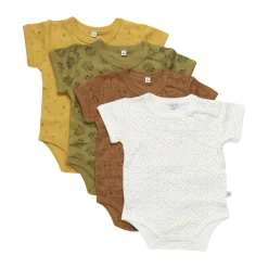 Pippi Body Kortærmet Med Print 4-Pak - 384- Multipack|Bodystocking Kortærmet