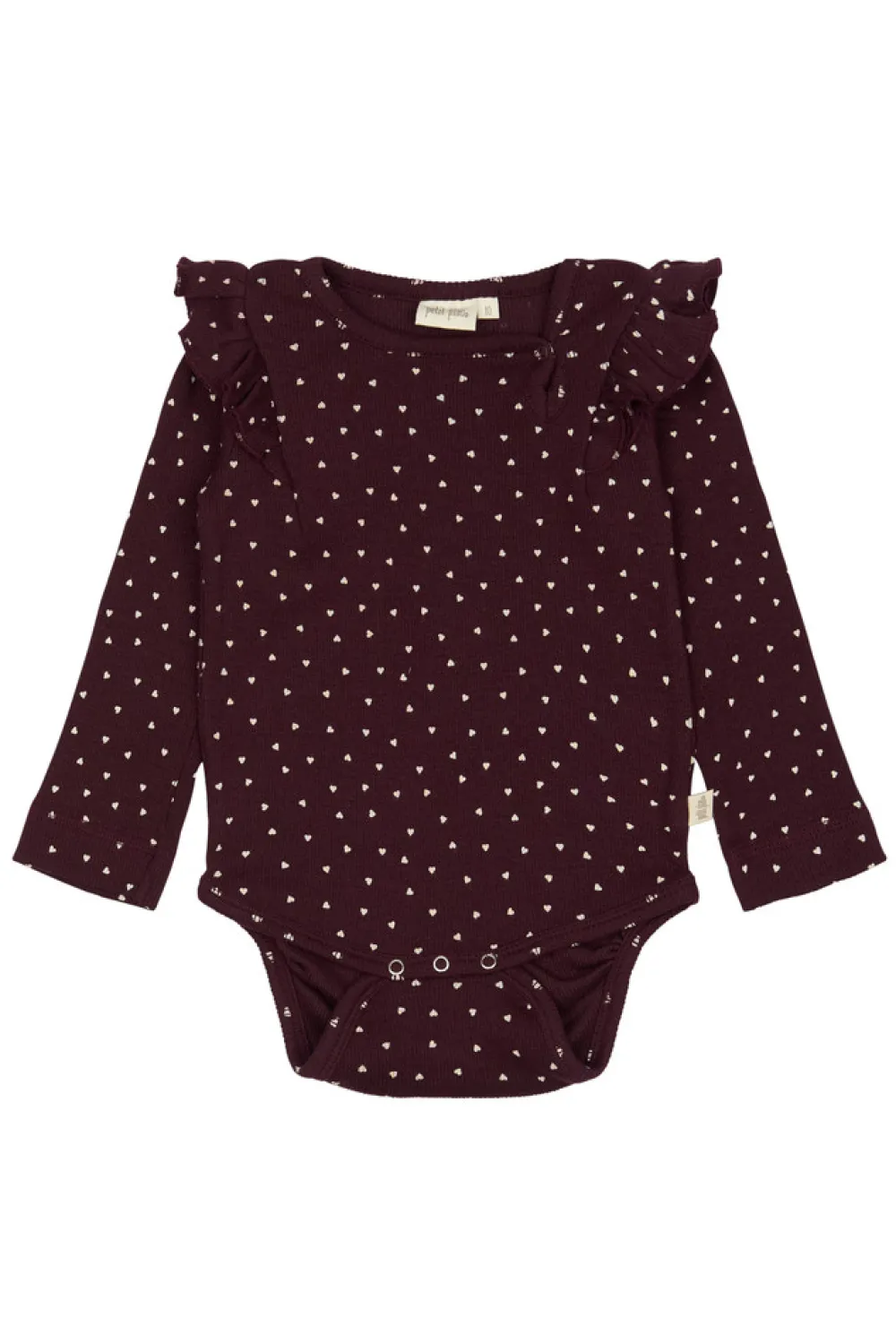 PETIT PIAO Body Langærmet - Dark Grape/White- Bodystocking Langærmet