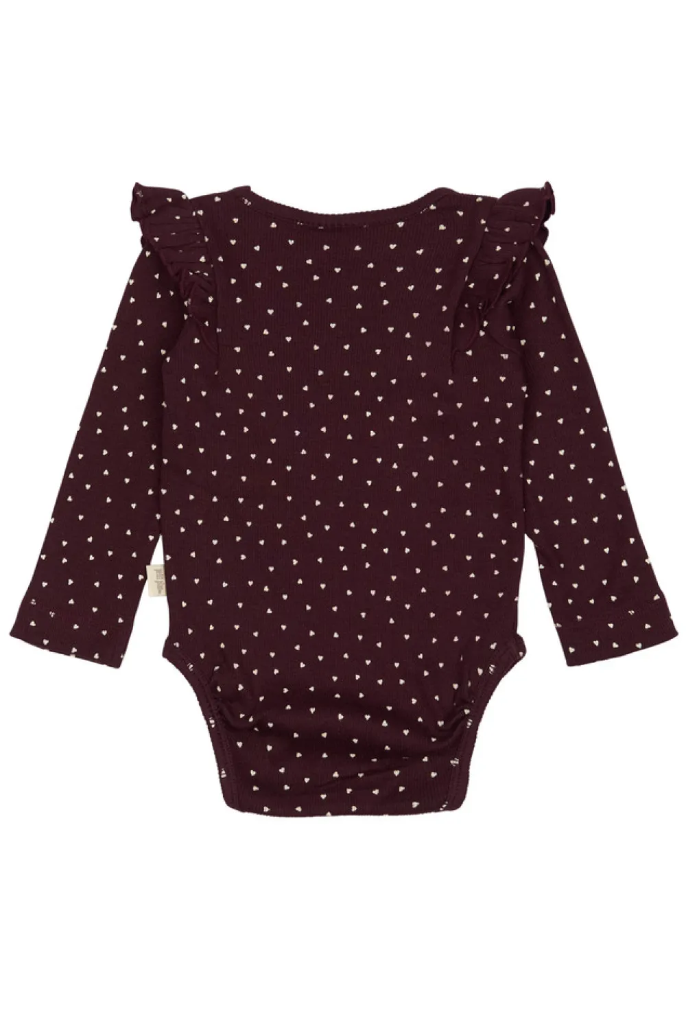 PETIT PIAO Body Langærmet - Dark Grape/White- Bodystocking Langærmet