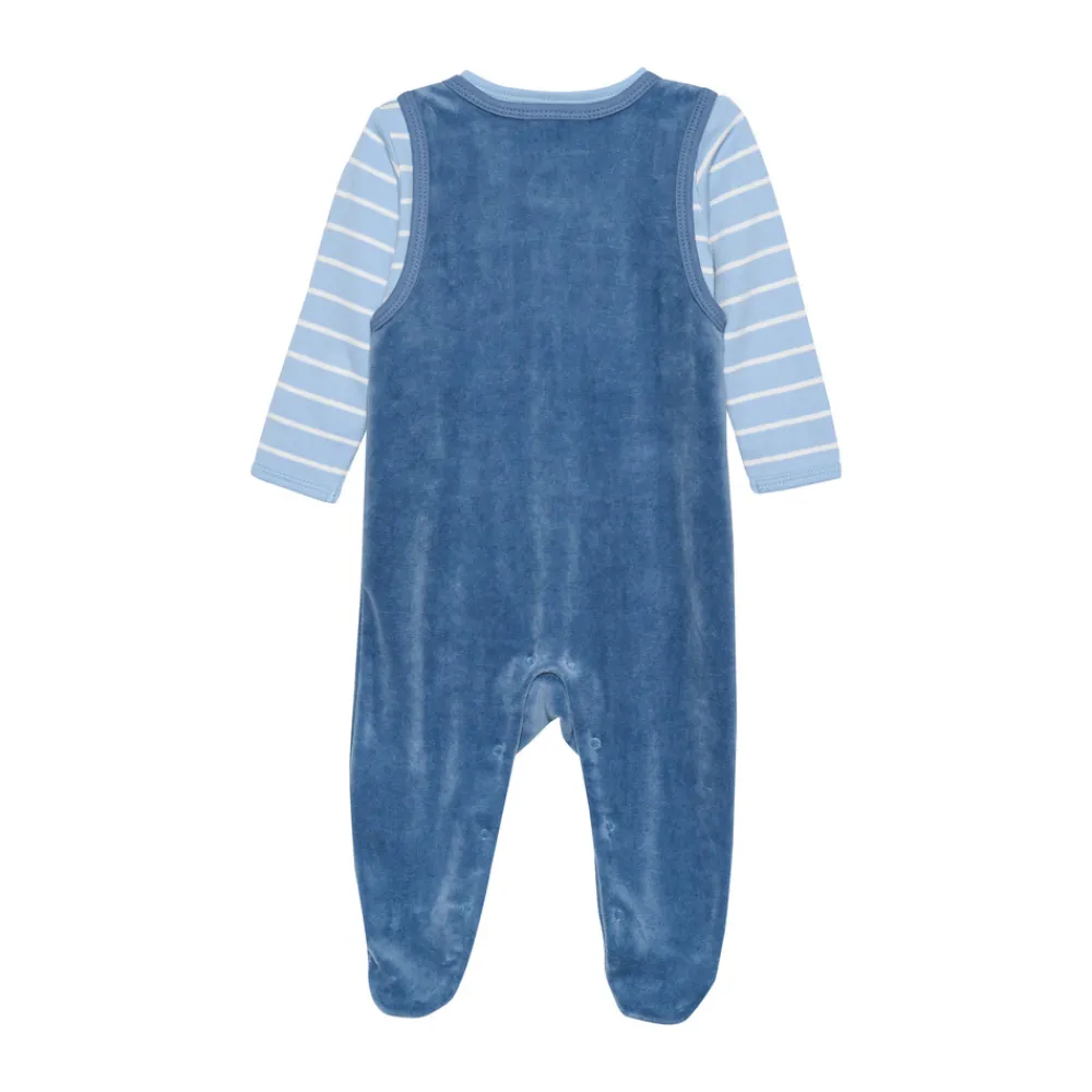 Fixoni Body langærmet m.velour romper - Blue Fushion- Bodysæt|Heldragter M. Fod