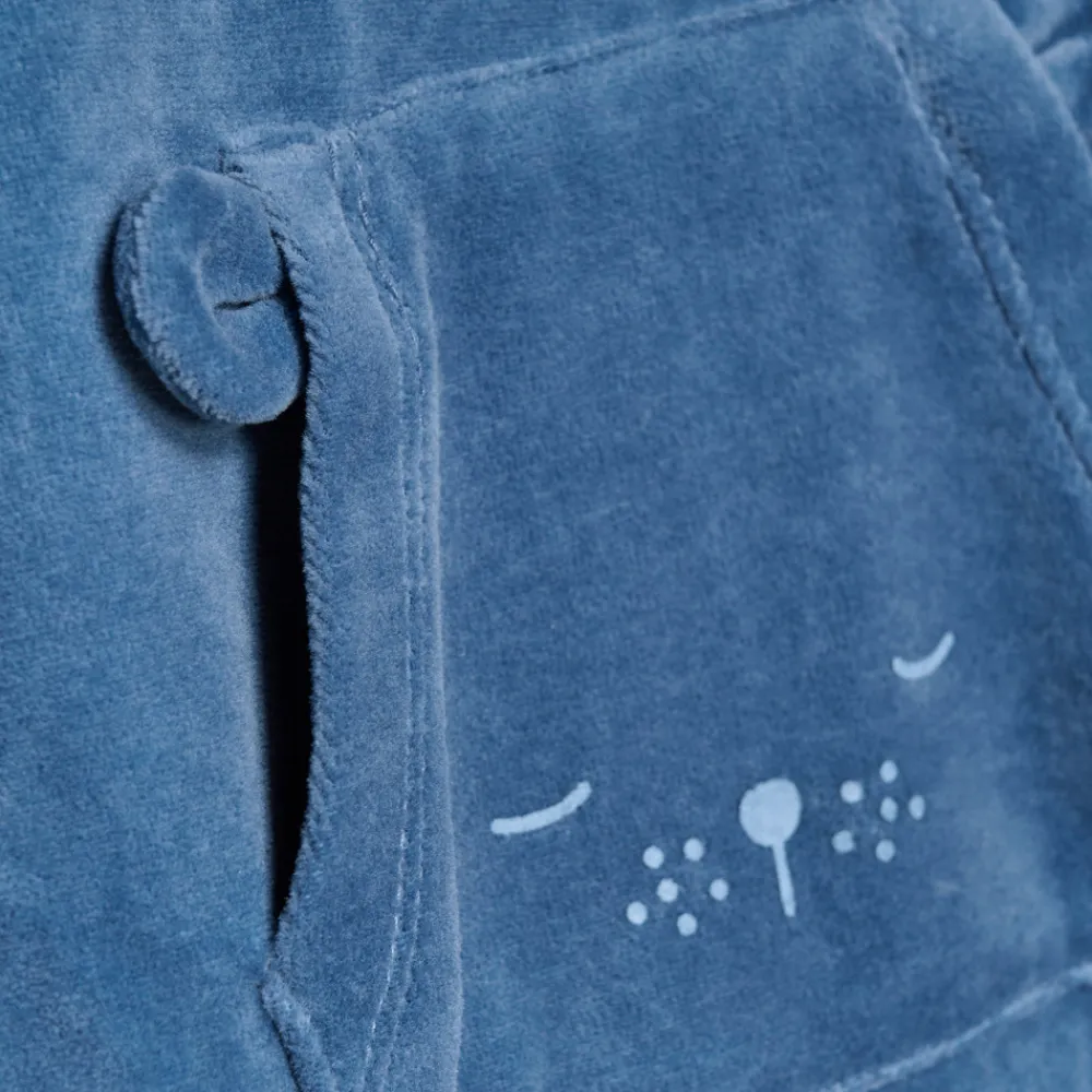 Fixoni Body langærmet m.velour romper - Blue Fushion- Bodysæt|Heldragter M. Fod