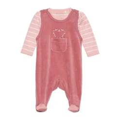 Fixoni Body langærmet m.velour romper - Withered Rose- Bodysæt|Heldragter M. Fod