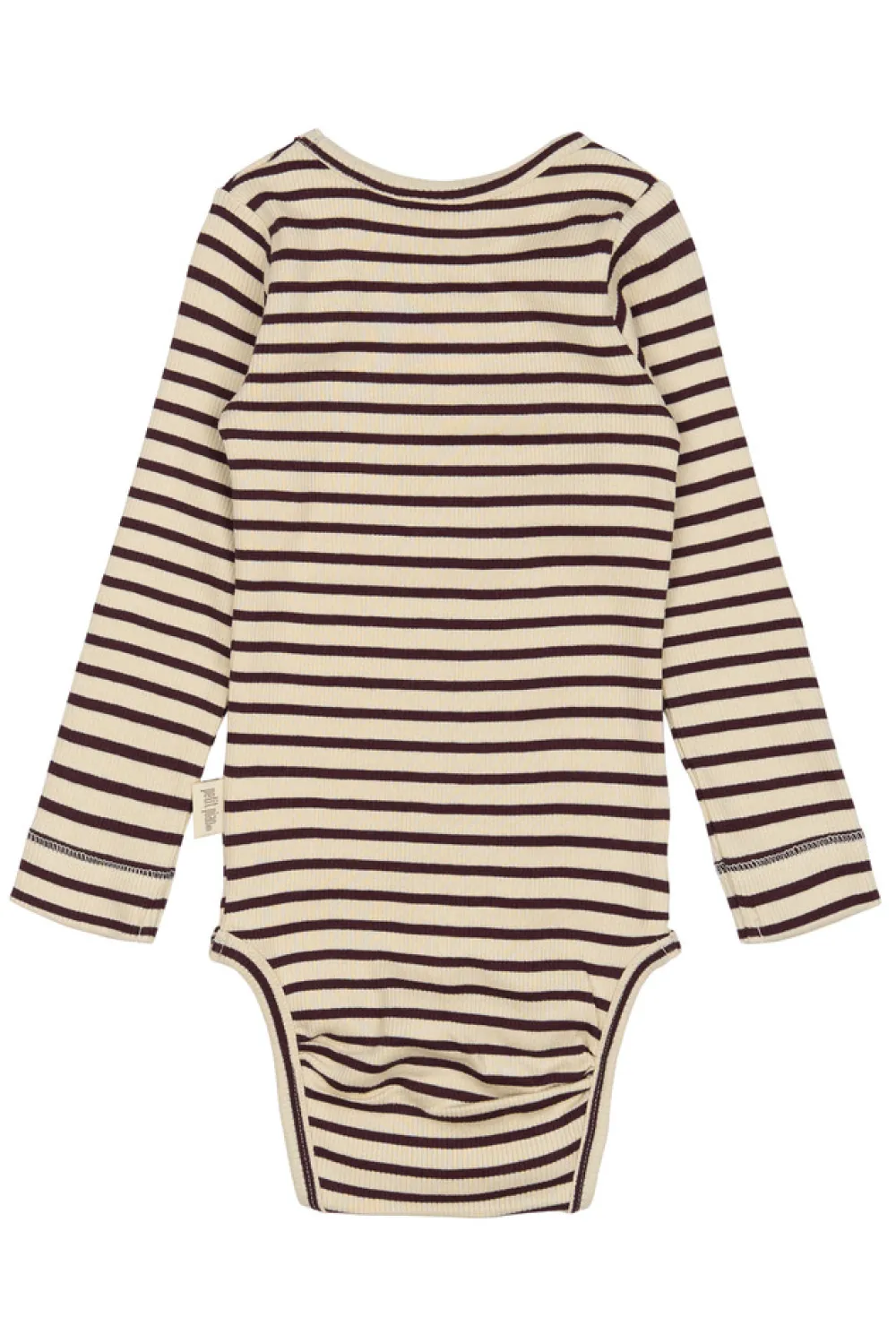 PETIT PIAO Body ls - Dark Grape/Off White- Bodystocking Langærmet