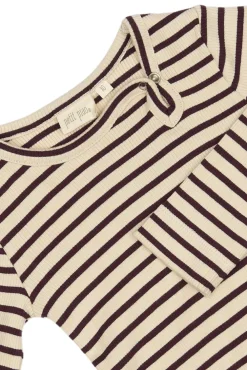 PETIT PIAO Body ls - Dark Grape/Off White- Bodystocking Langærmet