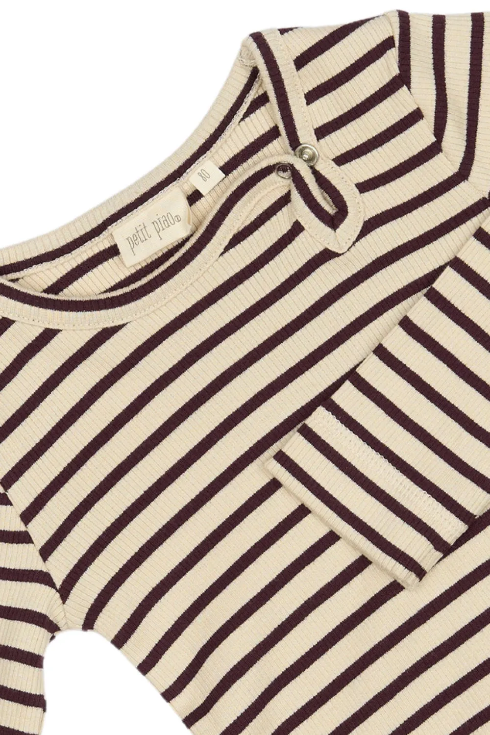 PETIT PIAO Body ls - Dark Grape/Off White- Bodystocking Langærmet