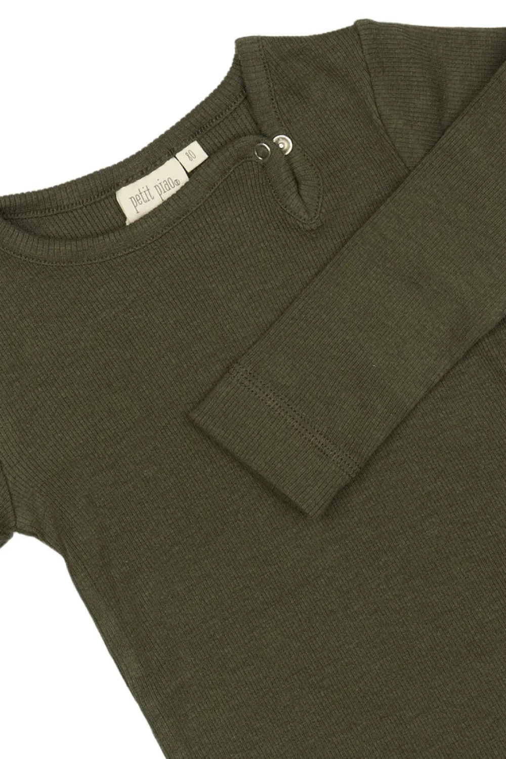 PETIT PIAO Body ls - Green Leaf- Bodystocking Langærmet