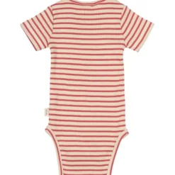 PETIT PIAO Body SS Striper - BERRYWHITE- Bodystocking Kortærmet