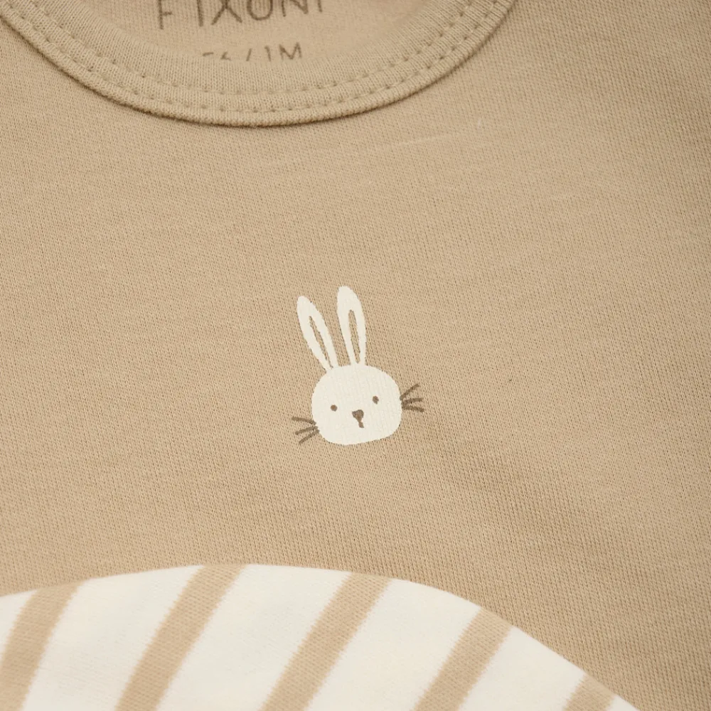 Fixoni Bodysæt m. hue - Sesame- Bodystocking Langærmet|Leggings