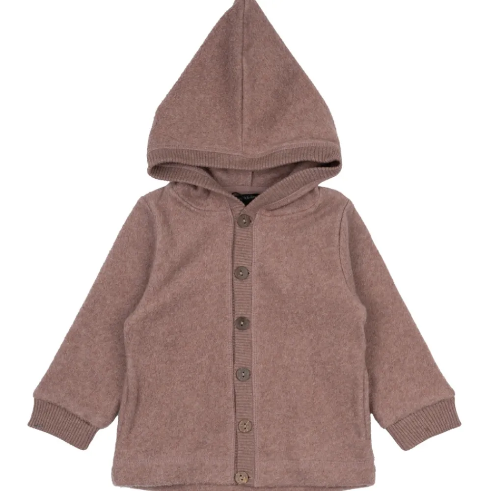 Mikk-Line Bomuld Fleece Cardigan med hætte - BURLWOODME- Softshell & Fleece