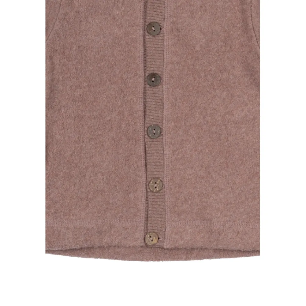 Mikk-Line Bomuld Fleece Cardigan med hætte - BURLWOODME- Softshell & Fleece