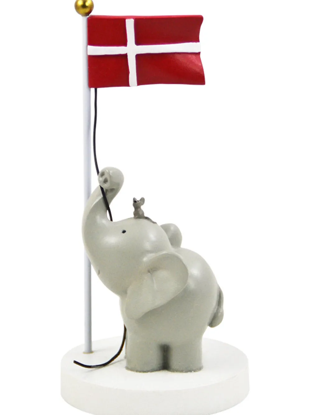 Kids By Friis Bordpynt, flag med elefant og mus 13 cm-Børn Fødselsdagstoge