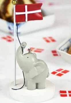 Kids By Friis Bordpynt, flag med elefant og mus 13 cm-Børn Fødselsdagstoge