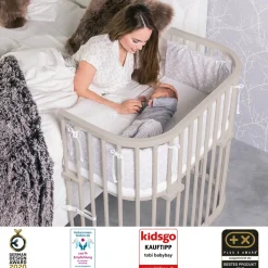 Babybay Boxspring bedside crib - beige-Børn Side By Side Senge
