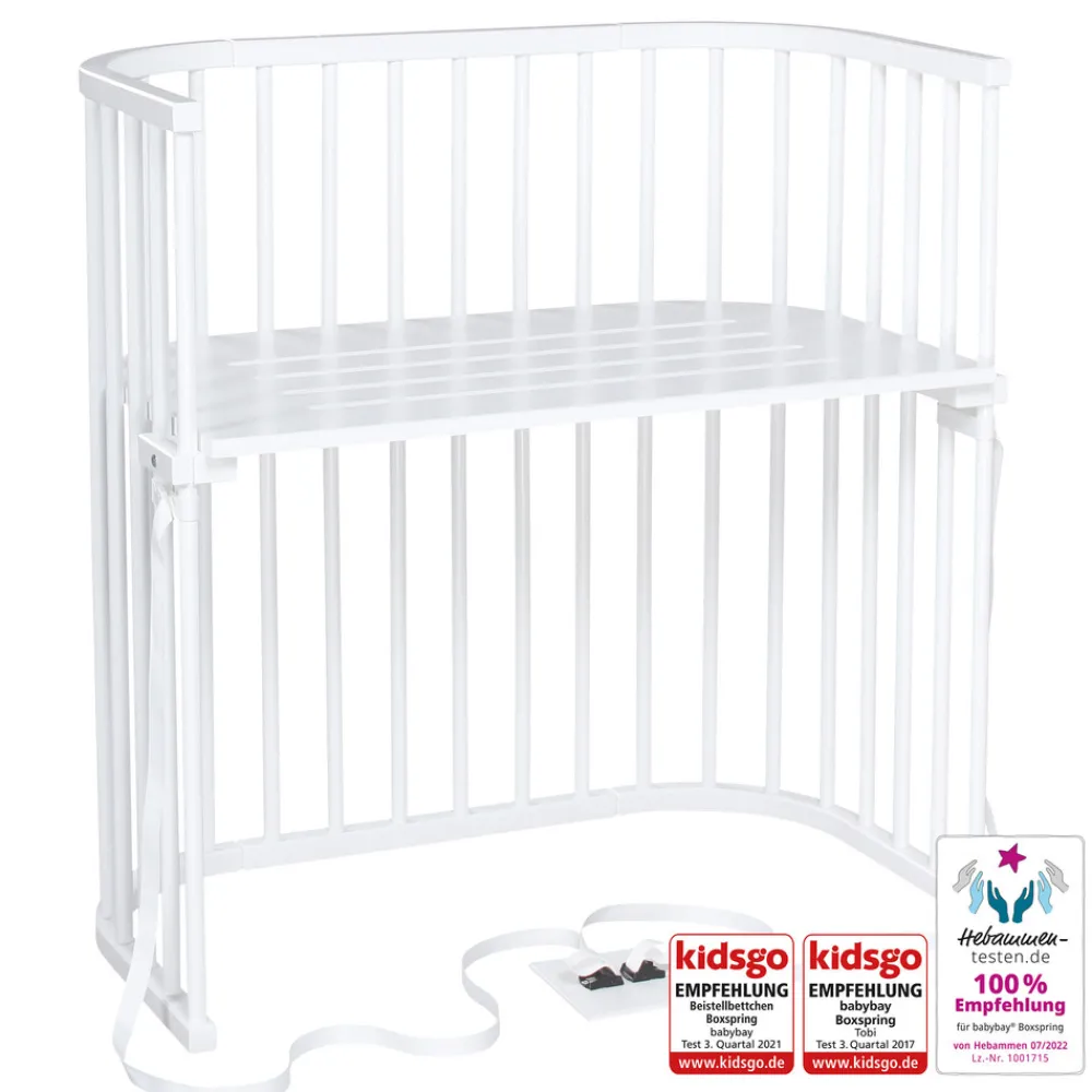 Babybay Boxspring bedside crib - Hvid-Børn Side By Side Senge