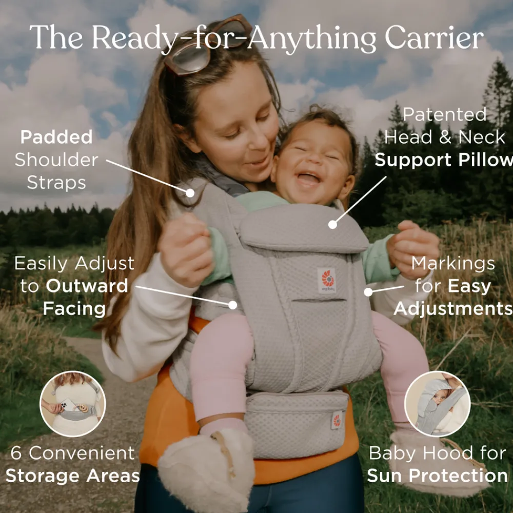 Ergobaby Bæresele, Omni Deluxe, Bomuld - Onyx Black- Bæreseler & Vikler