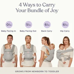 Ergobaby Bæresele, Omni Deluxe, Mesh - Onyx Black- Bæreseler & Vikler