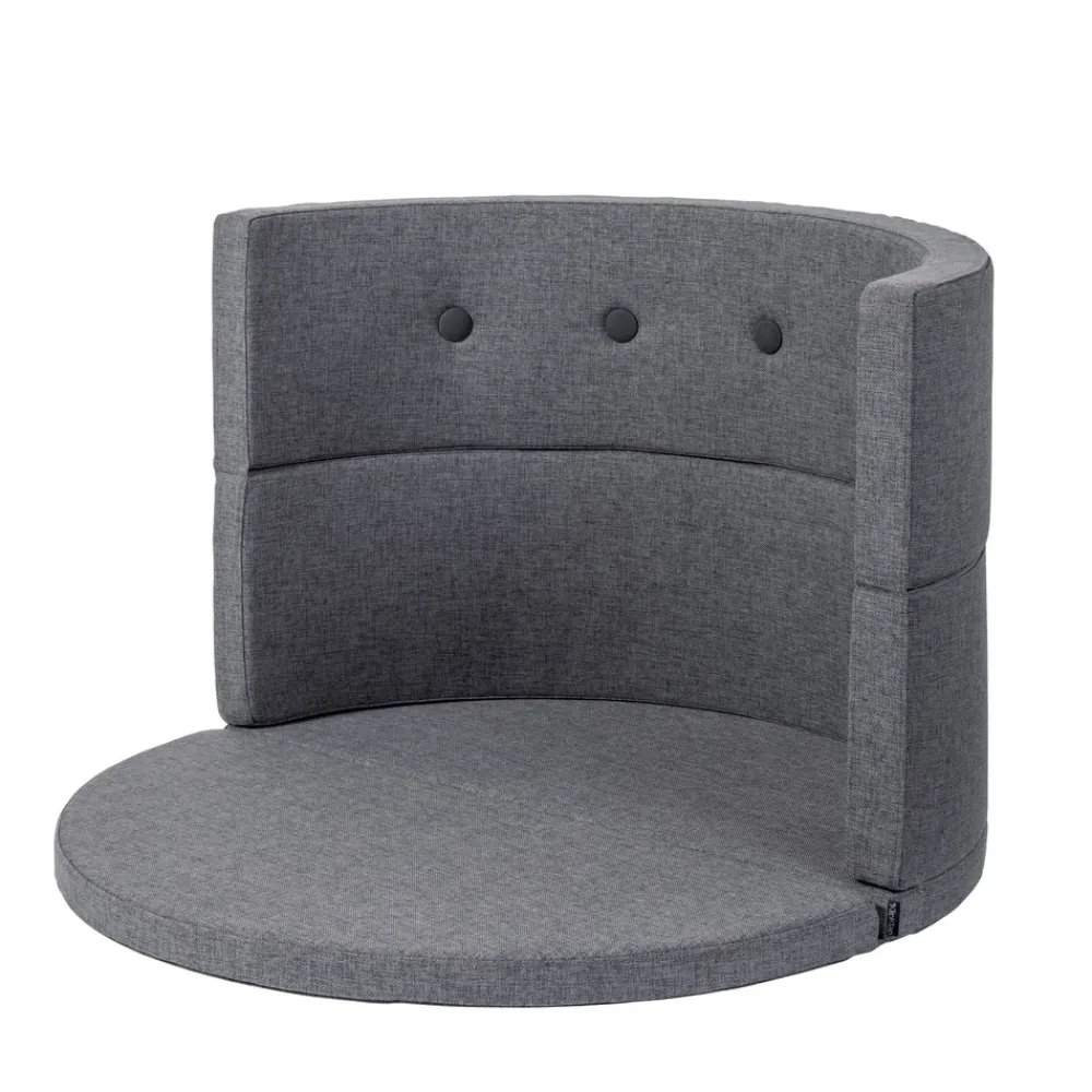 By KlipKlap Børnesofa cirkel - mørkegrå/sortgrå knap-Børn Tumlemøbler