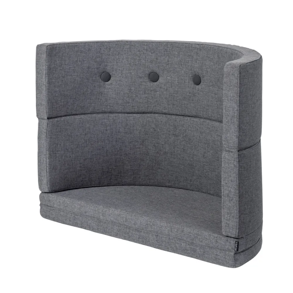 By KlipKlap Børnesofa cirkel - mørkegrå/sortgrå knap-Børn Tumlemøbler