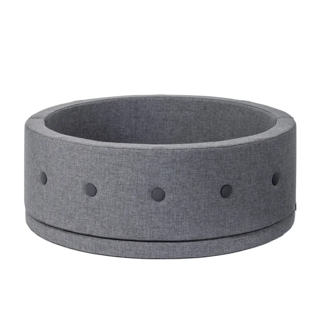 By KlipKlap Børnesofa cirkel - mørkegrå/sortgrå knap-Børn Tumlemøbler