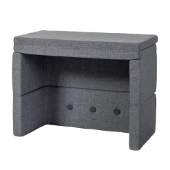 By KlipKlap Børnesofa, firkantet - mørkegrå/sortgrå knap-Børn Tumlemøbler