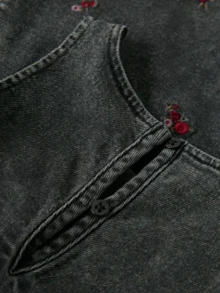 NAME IT Brynn Denim Spencer - Medium Grey Denim- Juletøj|Kjoler