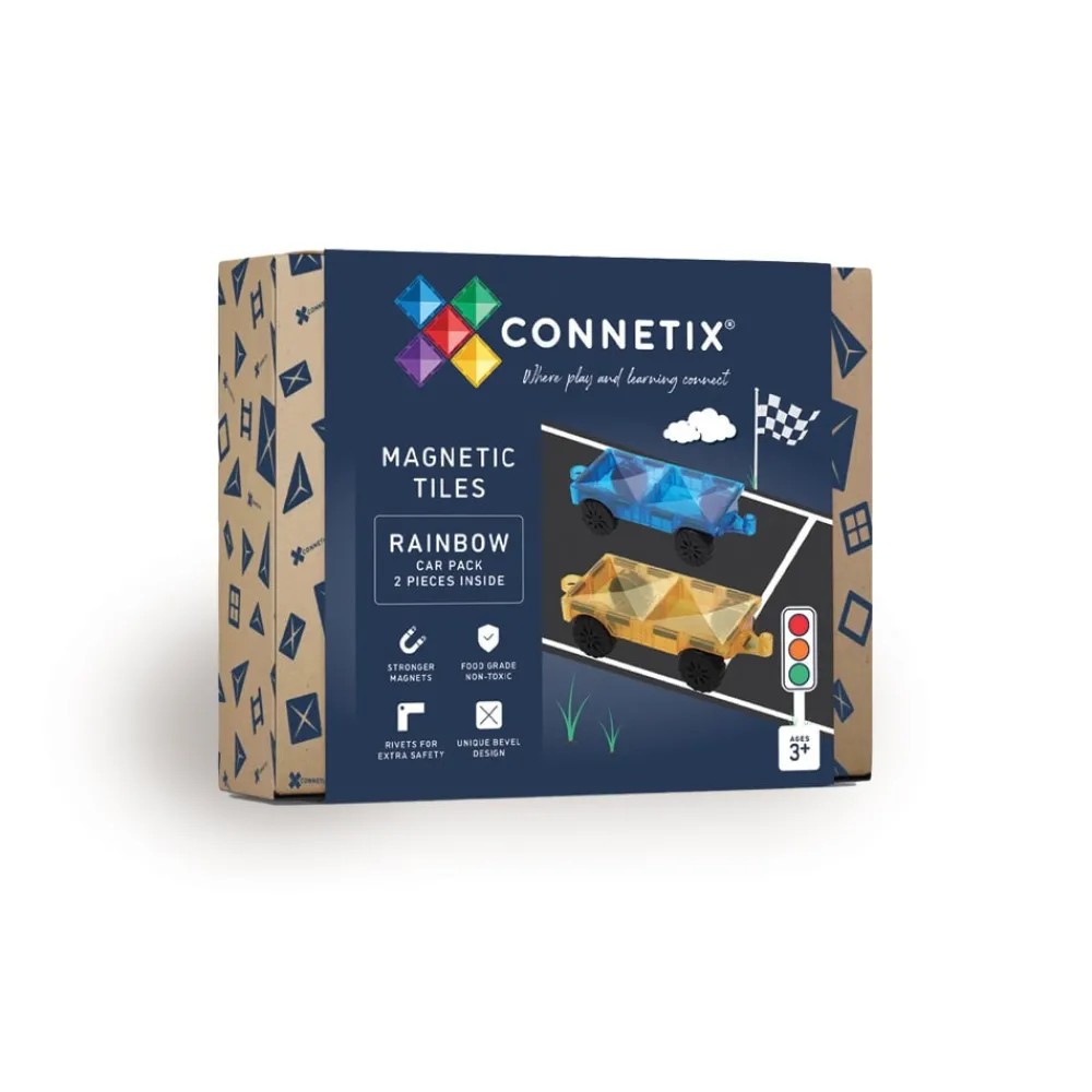 CONNETIX Car Pack - magnetbiler 2 stk. - rainbow- Magnetlegesæt