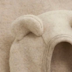 HUTTEliHUT Cardigan m. Ører Uld Fleece - Camel Melange- Uldoverdele|Cardigans, Veste & Trøjer