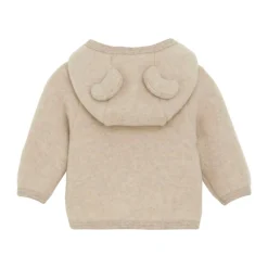 HUTTEliHUT Cardigan m. Ører Uld Fleece - Camel Melange- Uldoverdele|Cardigans, Veste & Trøjer