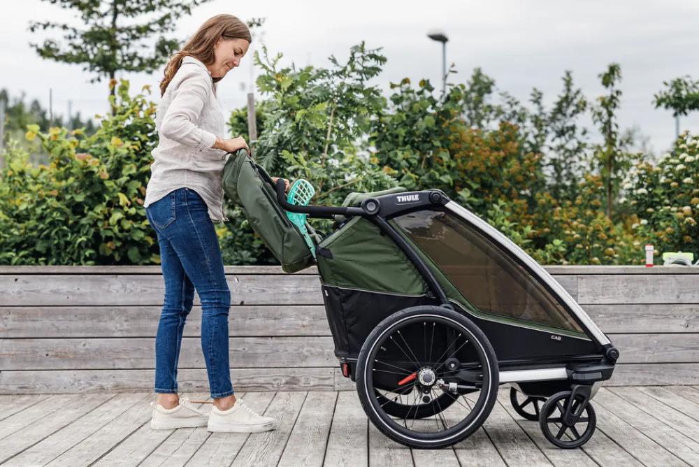 Thule Chariot Cab 2 - cypres green- Søskende/Tvillingevogne|Cykelvogne