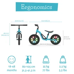 Chillafish Charlie Glow balancecykel - Sky- Løbecykler & Cykler