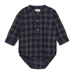 Minymo Check Body Langærmet - 7021- Bodystocking Langærmet