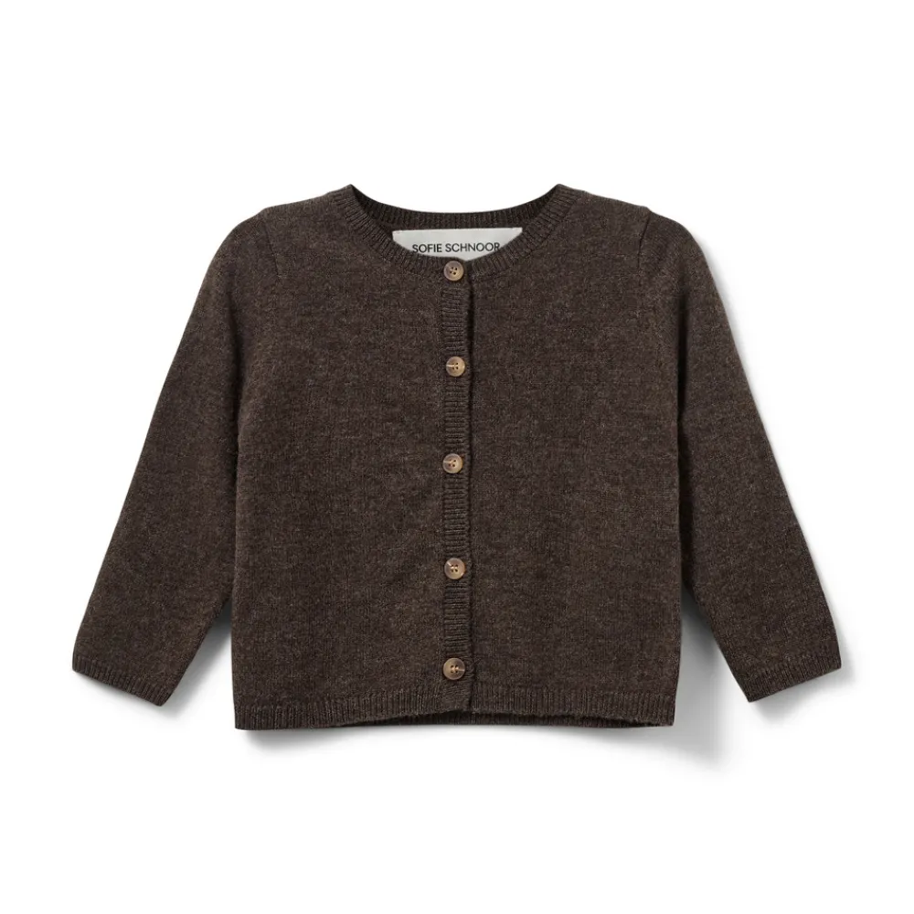 Sofie Schnoor Kids Cisse Cardigan - Brown fudge- Cardigans, Veste & Trøjer