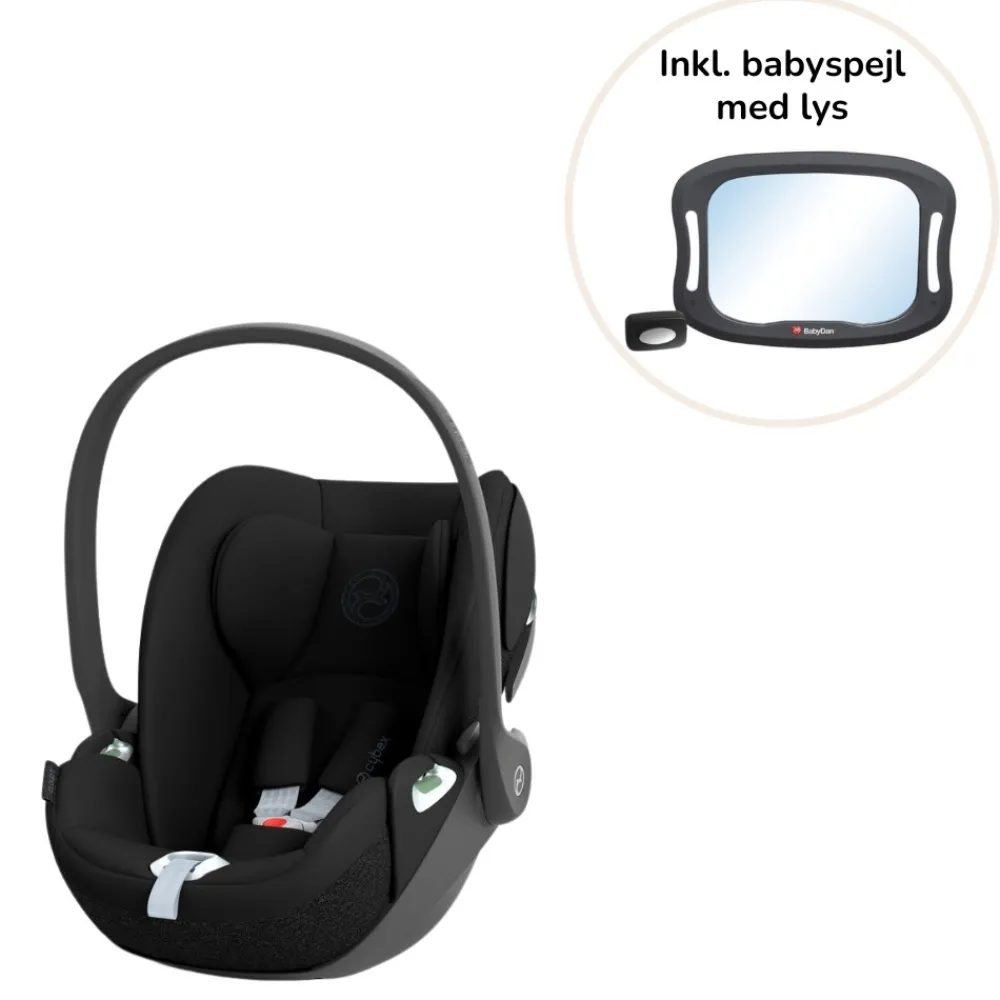 BabyDan / Cybex Cloud G i-size - magic black inkl. LED babyspejl- Autostole 40-87 Cm (0-15 Mdr.)