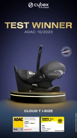 Cybex Cloud T i-Size PLUS inkl. base - peach pink- Autostole 40-87 Cm (0-15 Mdr.)