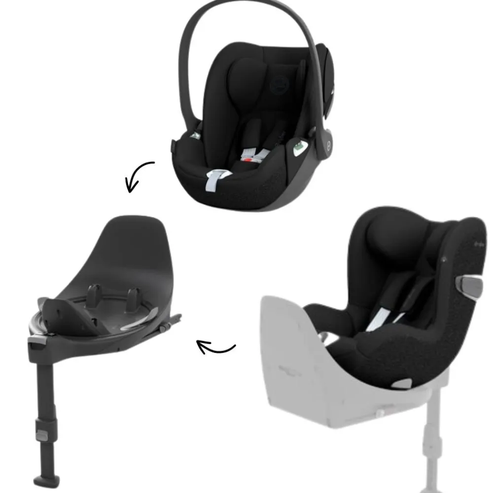 Cybex Cloud T og Sirona T inkl. base- Autostole 61-105 Cm (3 Mdr.-4 År)|Autostole 40-87 Cm (0-15 Mdr.)