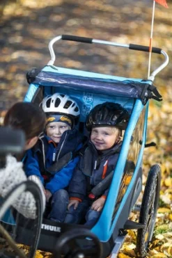 Thule Coaster XT - blue- Søskende/Tvillingevogne|Cykelvogne