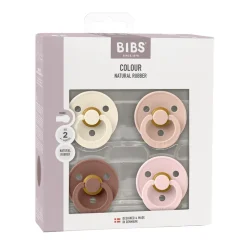 BIBS Colour 4 pk Latex str. 2 Ivory/Blush/Woodchuck/Blossom- Sutter